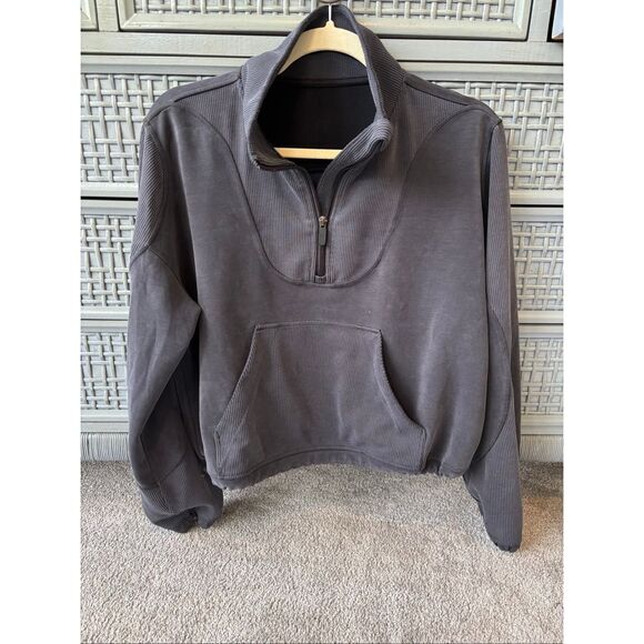 LULULEMON Brushed Softstreme Half Zip Sz 8, $130 G18 - Picture 3 of 12